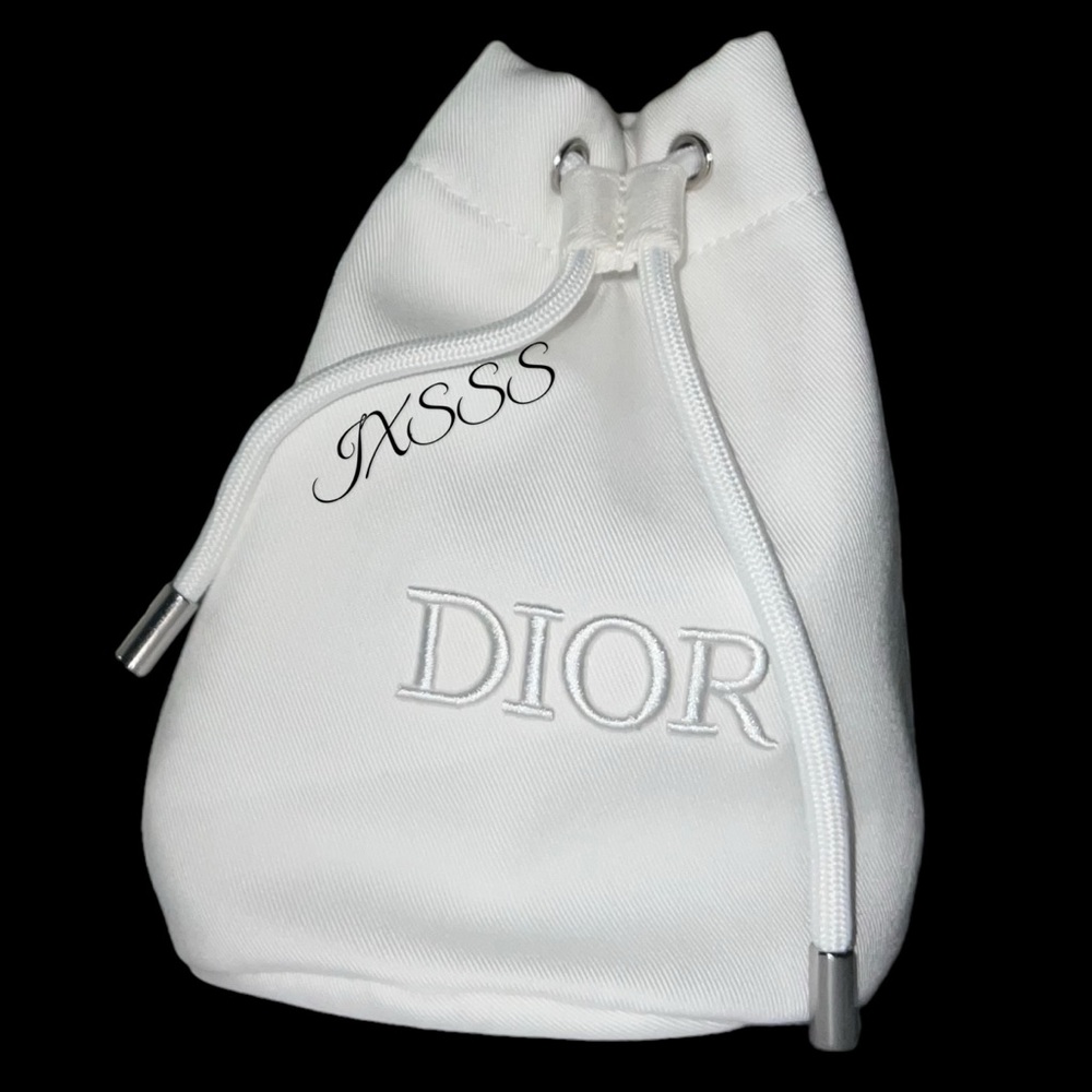 White-Silver Dior Beauty Cosmetic-Makeup Pouch/Bucket Bag